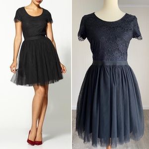 NWT Pim & Larkin Black Lace Tulle Dress S